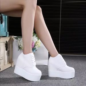 White platform sneakers